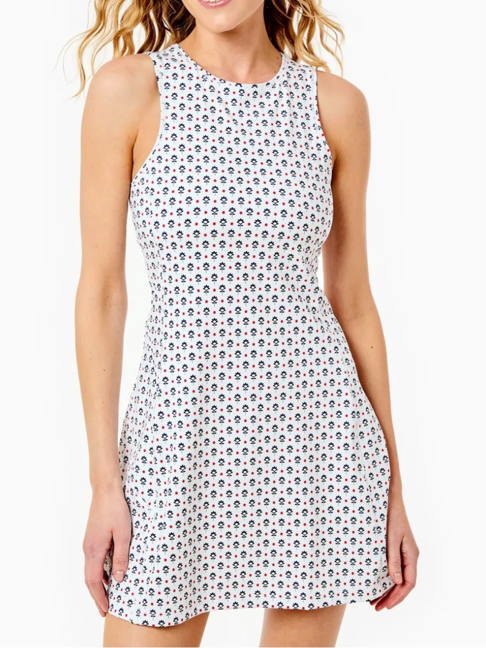 Addison Bay Smooth Sport Sleeveless Panama Active Dress SEASIDE FLORAL S NWOT